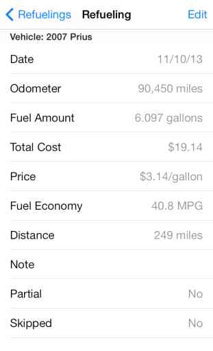 Mileage Keeper (gas mileage / fuel economy tracker) 3