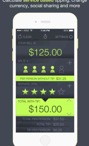 Tap Tip - Tip Calculator Free with simple dining bill split, food splitter and the best out to eat tipping app 2