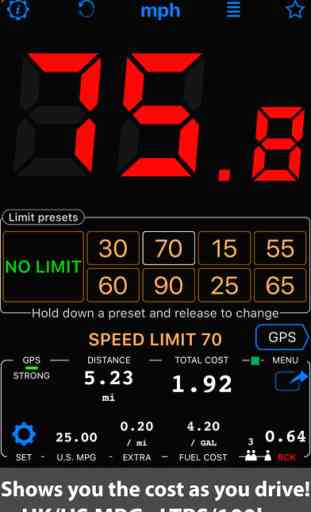 Speedometer. Trip Cost, Mileage and GPS Tracker 2