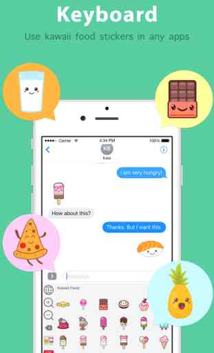 Kawaii Food Emoji Keyboard & Sticker Packs 1