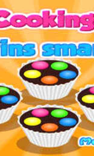 Lady & Girl Cooking: Muffins Smarties 1