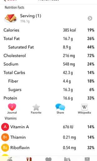 Nutrients - Nutrition facts for foods and recipes 4