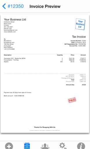 Easy Mobile Invoice App For iPhone & iPod Touch 3