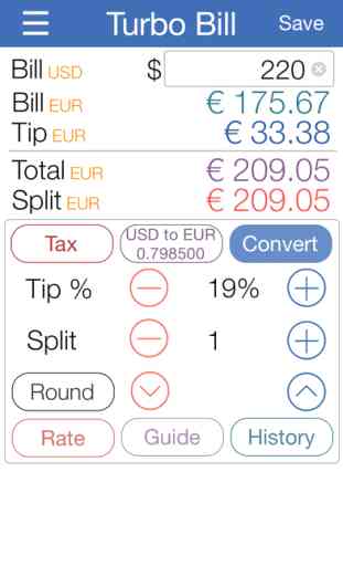 Tip Calculator Free ( Turbo Tip, Tax , Currency Converter , Bill History , Tracker , Split Tips ) 2