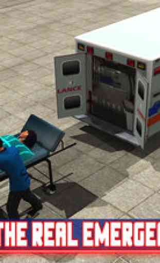 Ambulance Emergency Rescue Simulator 3d - Drive fast to take calamity injured patient to city hospital 3