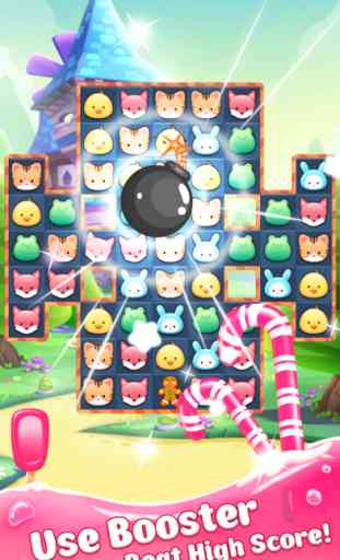 Animal Crush Pop Legend - Delicious Sweetest Candy Match 3 Games Puzzles 4