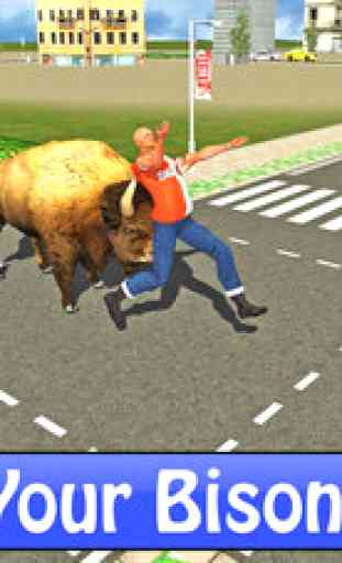Angry Bison Simulator Attack in City 3D 3