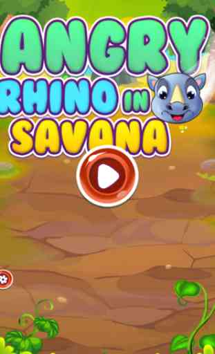 Angry Rhino in Savana 4