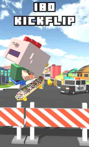 Blocky Skater 3D. Skateboarding on Block City Roads & Highway 2