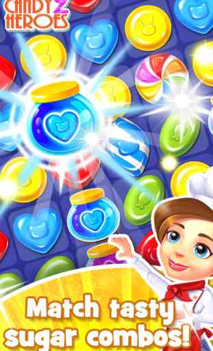 Candy Heroes 2 - Match kendall sugar and swipe cookie to hit goal 1