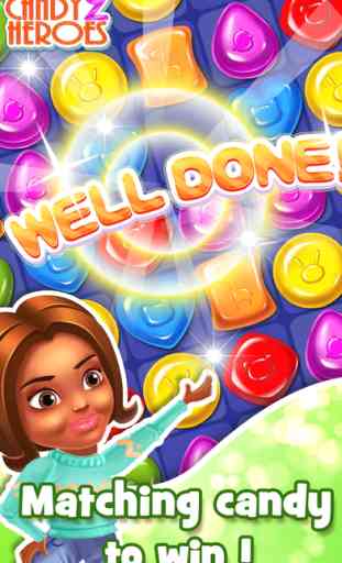 Candy Heroes 2 - Match kendall sugar and swipe cookie to hit goal 2