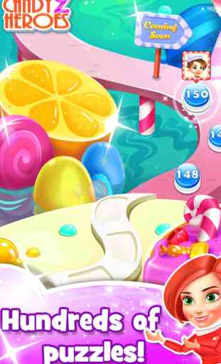 Candy Heroes 2 - Match kendall sugar and swipe cookie to hit goal 4