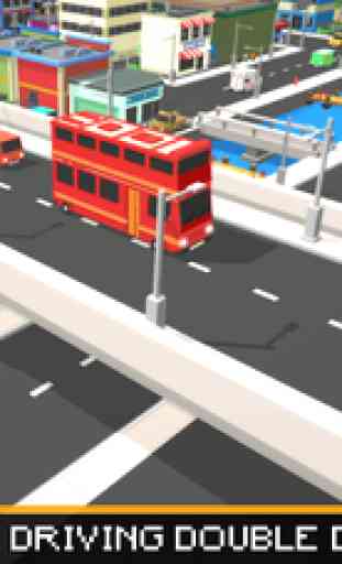 City Tourist Bus Driver - Endless Driving Duty in Blocky World Roads 3