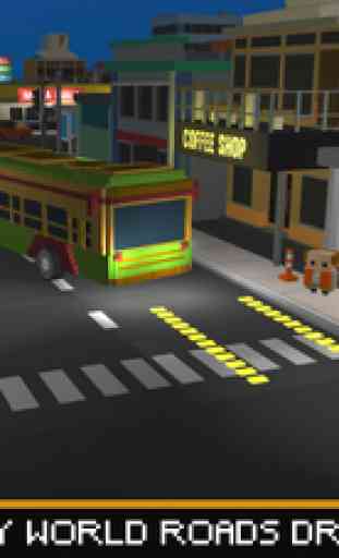 City Tourist Bus Driver - Endless Driving Duty in Blocky World Roads 4