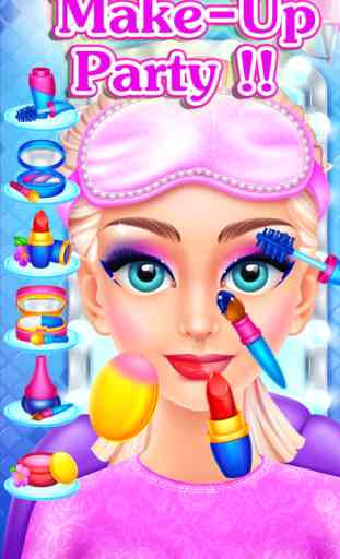 Crazy Slumber Party - Makeup, Face Paint, Dressup, Spa and Makeover - Girls Beauty Salon Games 3