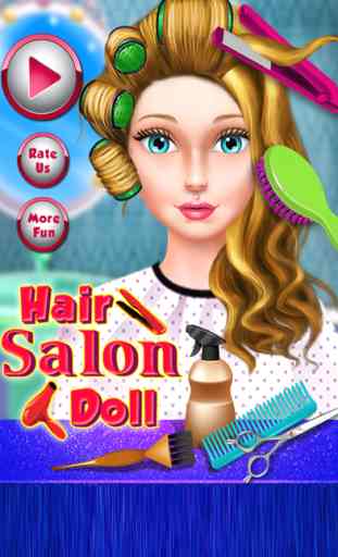Cute Doll Hair Salon - Wash, Dry,Design, Style & Color Doll's Hair 1