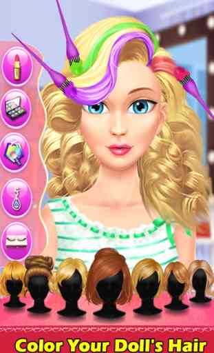 Cute Doll Hair Salon - Wash, Dry,Design, Style & Color Doll's Hair 3