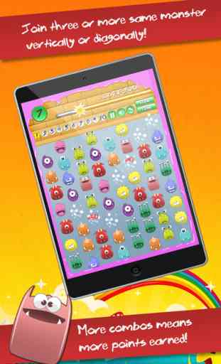 Cute Monster Heroes Match Threes Puzzle Game 2