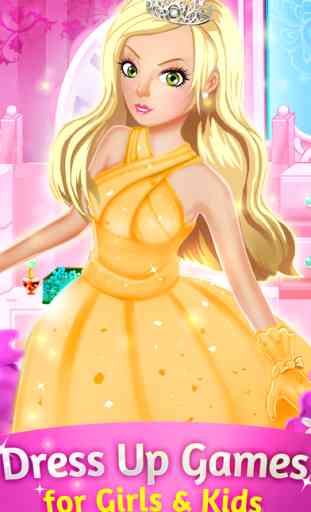 Dress Up Games for Girls & Kids Free - Fun Beauty Salon with fashion, makeover, make up, wedding & princess 1