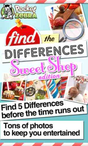 Find the Differences - Sweet Candy Shop & Cupcakes Birthday Deserts Photo Difference Edition Free Game for Kids 1