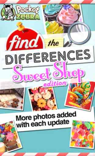 Find the Differences - Sweet Candy Shop & Cupcakes Birthday Deserts Photo Difference Edition Free Game for Kids 2
