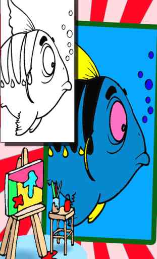 Draw Game Fish Animal Coloring Page Dory Version 1