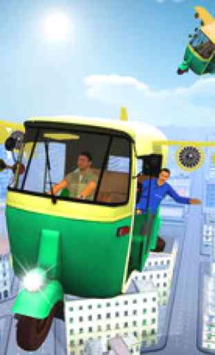 Futuristic Flying tuk tuk rickshaw simulator 3D 3