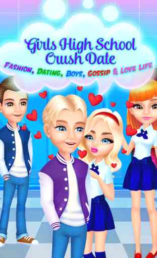 Girls High School Crush Date - Makeup & Kids Games 1