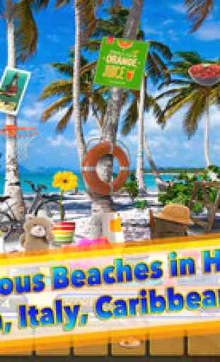 Hidden Object Summer Beach Vacation Hawaii, Florida & California Travel - Find & Spy Objects Difference 2
