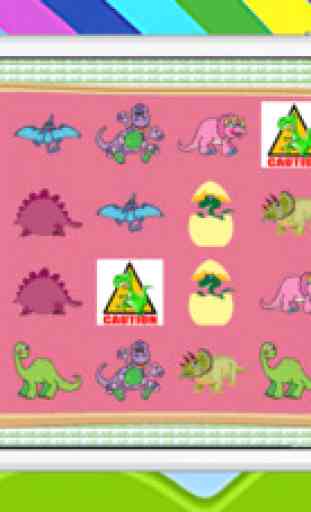 Learning Dinosaur Match and Matching Cards Puzzles Games for Toddlers or Little Kids 3
