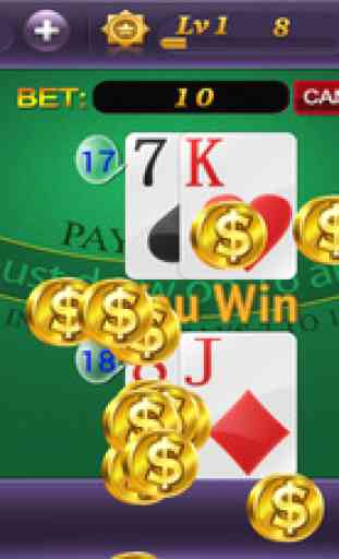 Jackpot Blackjack 21 Free - Vegas Card Casino Games 3