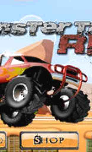 Monster Truck Run - Legends Edition - Offroad Jumping Over Smashed Town Car Wrecks in Sahara Desert Streets 1