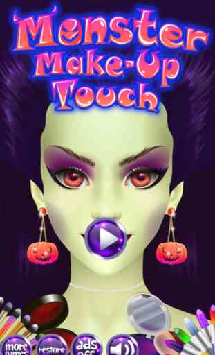 Monster Girls Make-Up Touch - Kids Halloween Games 3