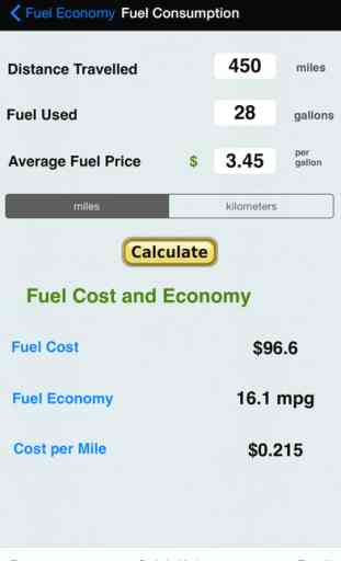 Fuel Calc : MPG, L100k, Car Economy Calculator 4
