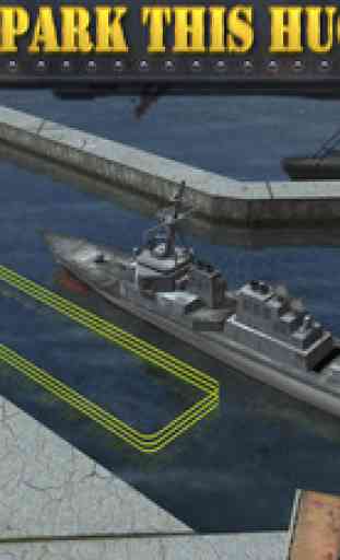 Navy Boat Parking Simulator Game - Real Army Sailing Driving Test Run Park Sim Games 3