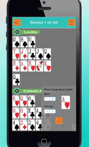 Open Face Chinese Poker with Pineapple and Wild Cards by Corvid Apps 2