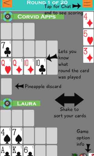 Open Face Chinese Poker with Pineapple and Wild Cards by Corvid Apps 3