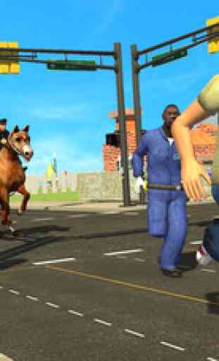 Police Horse Crime City Chase - Clean City from robbers and criminals set free in town 2