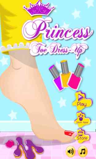 Princess Toe Dress Up – Girls Kids hot fashion free makeup game – Make her Cinderella or Snow White of fairy tales 1