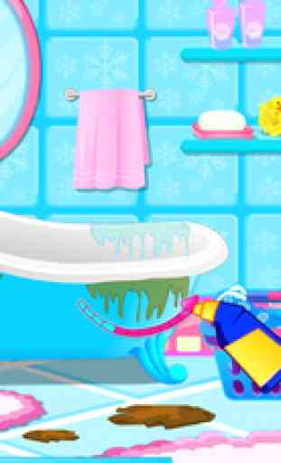 Pregnant Barbara Bathroom Cleaning 2