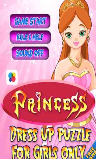Princess dress up puzzle for girls only - Free Edition 1