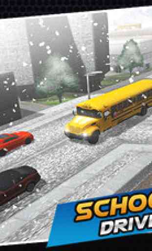 School bus driving simulator - Snow bus mania 1