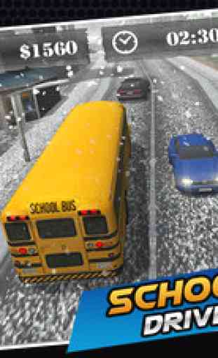 School bus driving simulator - Snow bus mania 2