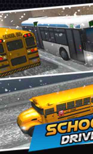 School bus driving simulator - Snow bus mania 3
