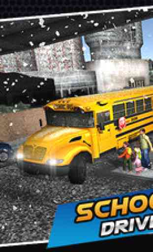 School bus driving simulator - Snow bus mania 4
