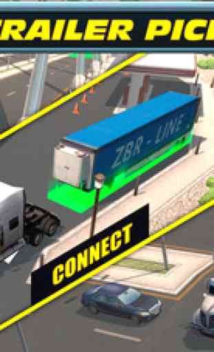 Trailer Truck Parking with Real City Traffic Car Driving Sim 2