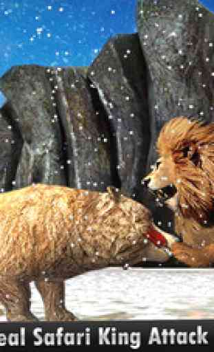 Wild African Lion Sim 3D - Real Safari King Hunting Deer on Snow Mountains in Winter 1