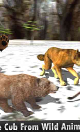 Wild African Lion Sim 3D - Real Safari King Hunting Deer on Snow Mountains in Winter 2