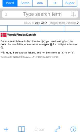 Words Finder PRO Dansk/Danish - find the best words for crossword, Wordfeud, Scrabble, cryptogram, anagram and spelling 1