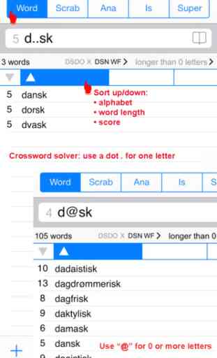 Words Finder PRO Dansk/Danish - find the best words for crossword, Wordfeud, Scrabble, cryptogram, anagram and spelling 2